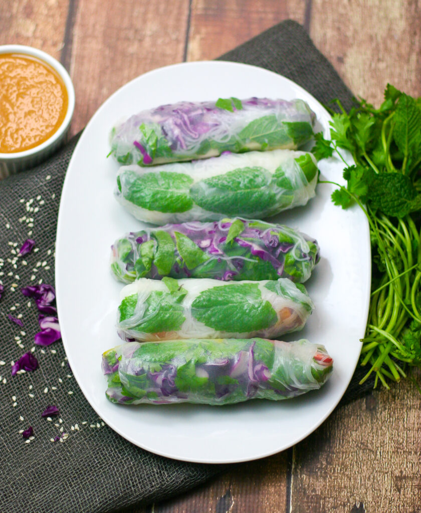 Rice Paper Rolls with Peanut Dipping Sauce, Recipe