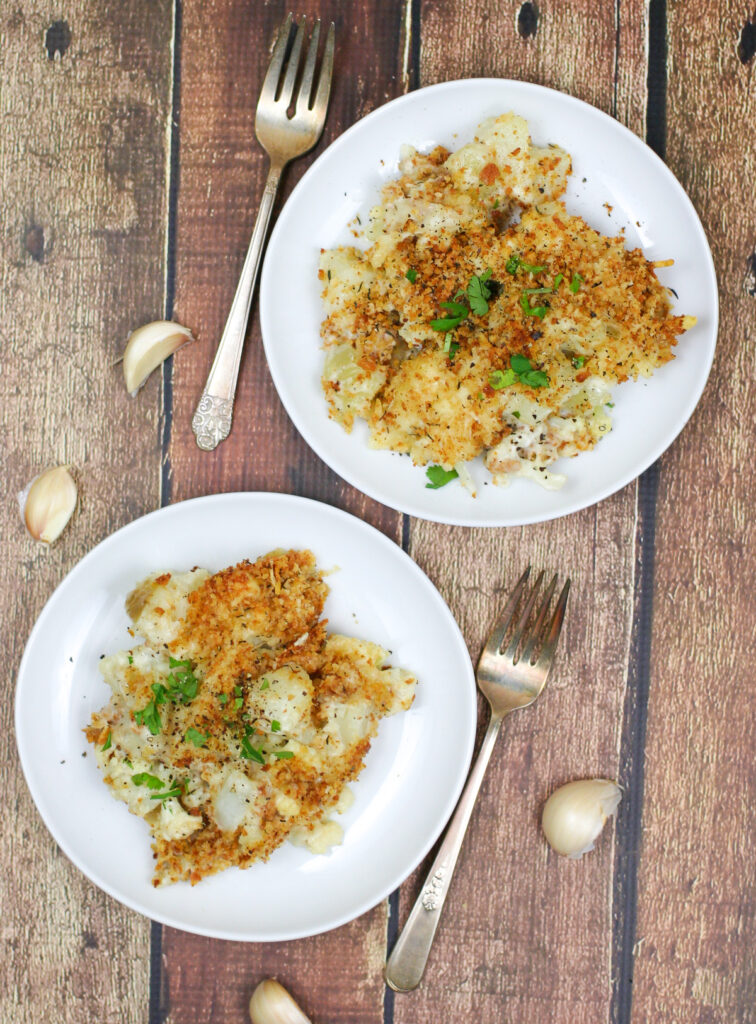 Baked Potato and Cauliflower Au Gratin