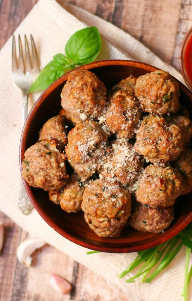 Baked Turkey Meatball Recipe - easy & packed with fresh herbs!