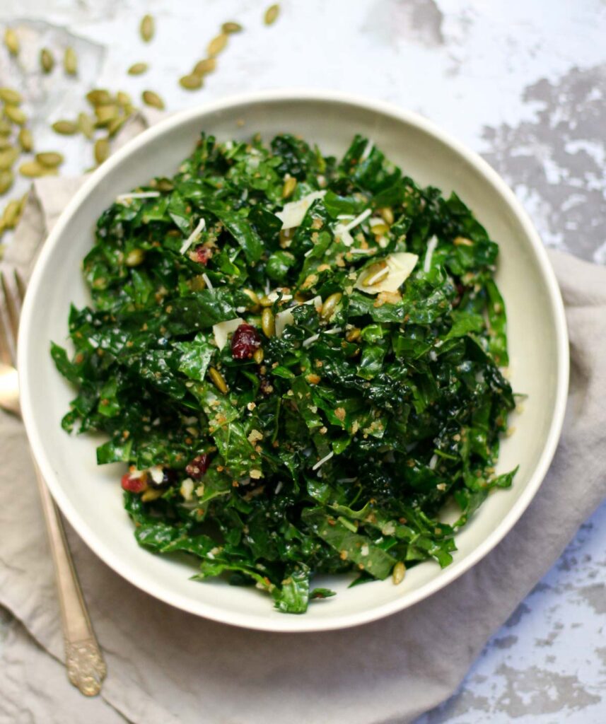 Kale Salad with Cranberries and Pepitas Recipe