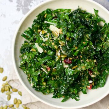 Kale Salad with Cranberries and Pepitas