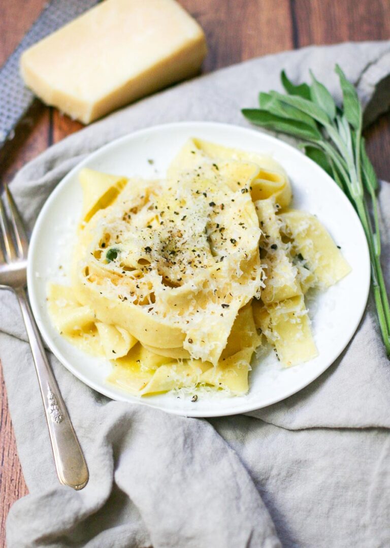 Pappardelle with Brown Butter Sage Sauce - Happily From Scratch
